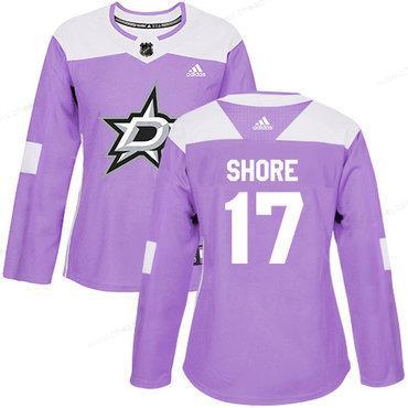 Adidas Dallas Stars #17 Devin Shore Purple Authentic Fights Cancer Women’s Stitched NHL Jersey