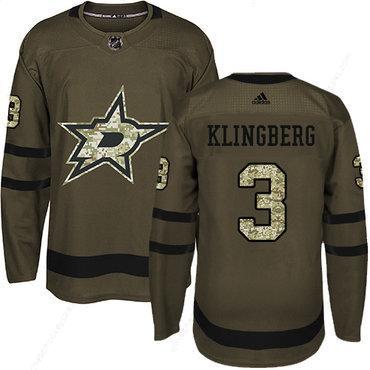 Adidas Dallas Stars #3 John Klingberg Green Salute To Service Youth Stitched NHL Jersey