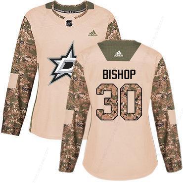 Adidas Dallas Stars #30 Ben Bishop Camo Authentic 2017 Veterans Day Women’s Stitched NHL Jersey