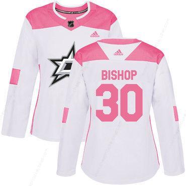 Adidas Dallas Stars #30 Ben Bishop White Pink Authentic Fashion Women’s Stitched NHL Jersey