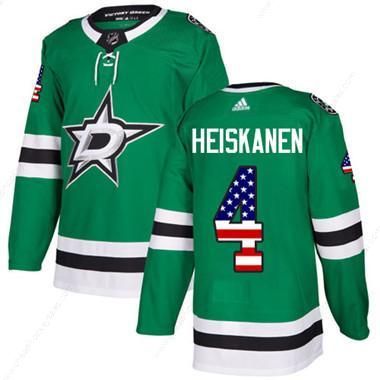 Adidas Dallas Stars #4 Miro Heiskanen Green Home Authentic Usa Flag Youth Stitched NHL Jersey