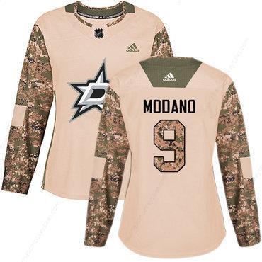 Adidas Dallas Stars #9 Mike Modano Camo Authentic 2017 Veterans Day Women’s Stitched NHL Jersey