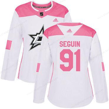 Adidas Dallas Stars #91 Tyler Seguin White Pink Authentic Fashion Women’s Stitched NHL Jersey