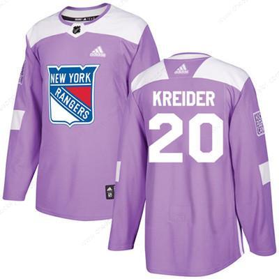 Adidas Detroit Rangers #20 Chris Kreider Purple Authentic Fights Cancer Stitched Youth NHL Jersey