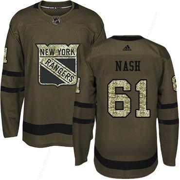 Adidas Detroit Rangers #61 Rick Nash Green Salute To Service Stitched Youth NHL Jersey