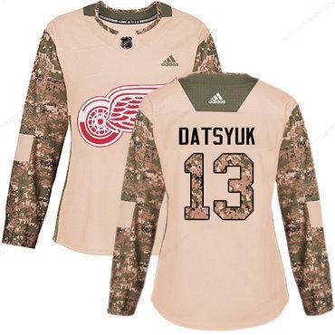 Adidas Detroit Red Wings #13 Pavel Datsyuk Camo Authentic 2017 Veterans Day Women’s Stitched NHL Jersey