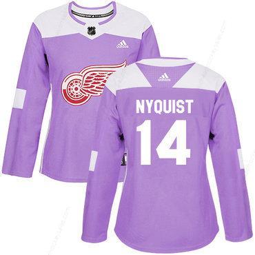 Adidas Detroit Red Wings #14 Gustav Nyquist Purple Authentic Fights Cancer Women’s Stitched NHL Jersey