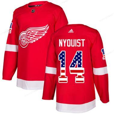 Adidas Detroit Red Wings #14 Gustav Nyquist Red Home Authentic Usa Flag Stitched Youth NHL Jersey