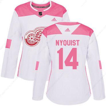 Adidas Detroit Red Wings #14 Gustav Nyquist White Pink Authentic Fashion Women’s Stitched NHL Jersey