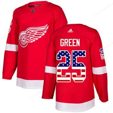 Adidas Detroit Red Wings #25 Mike Green Red Home Authentic Usa Flag Stitched Youth NHL Jersey