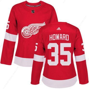 Adidas Detroit Red Wings #35 Jimmy Howard Red Home Authentic Women’s Stitched NHL Jersey