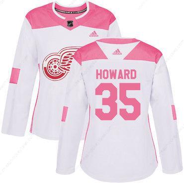 Adidas Detroit Red Wings #35 Jimmy Howard White Pink Authentic Fashion Women’s Stitched NHL Jersey