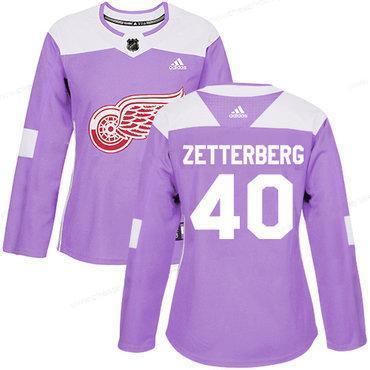 Adidas Detroit Red Wings #40 Henrik Zetterberg Purple Authentic Fights Cancer Women’s Stitched NHL Jersey