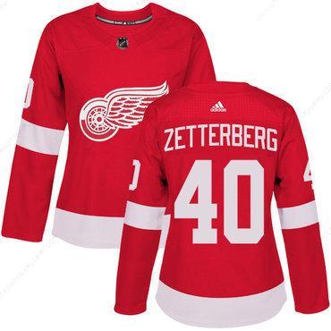 Adidas Detroit Red Wings #40 Henrik Zetterberg Red Home Authentic Women’s Stitched NHL Jersey