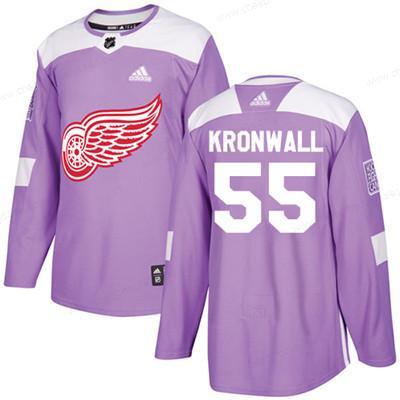 Adidas Detroit Red Wings #55 Niklas Kronwall Purple Authentic Fights Cancer Stitched Youth NHL Jersey