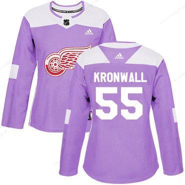 Adidas Detroit Red Wings #55 Niklas Kronwall Purple Authentic Fights Cancer Women’s Stitched NHL Jersey