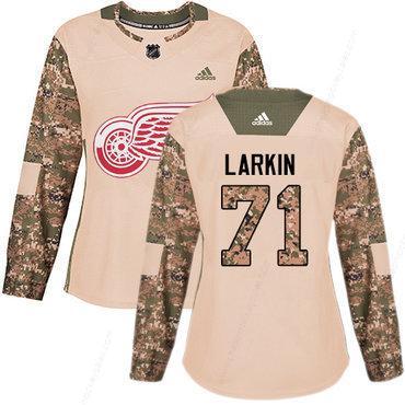 Adidas Detroit Red Wings #71 Dylan Larkin Camo Authentic 2017 Veterans Day Women’s Stitched NHL Jersey