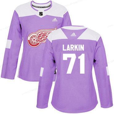 Adidas Detroit Red Wings #71 Dylan Larkin Purple Authentic Fights Cancer Women’s Stitched NHL Jersey