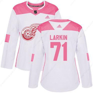 Adidas Detroit Red Wings #71 Dylan Larkin White Pink Authentic Fashion Women’s Stitched NHL Jersey