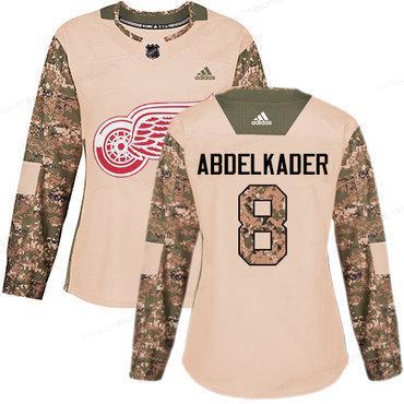 Adidas Detroit Red Wings #8 Justin Abdelkader Camo Authentic 2017 Veterans Day Women’s Stitched NHL Jersey