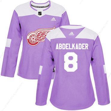 Adidas Detroit Red Wings #8 Justin Abdelkader Purple Authentic Fights Cancer Women’s Stitched NHL Jersey