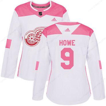 Adidas Detroit Red Wings #9 Gordie Howe White Pink Authentic Fashion Women’s Stitched NHL Jersey