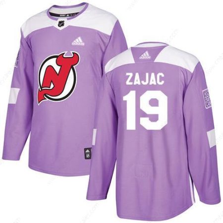 Adidas Devils #19 Travis Zajac Purple Authentic Fights Cancer Stitched NHL Jersey