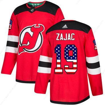 Adidas Devils #19 Travis Zajac Red Home Authentic Usa Flag Stitched NHL Jersey