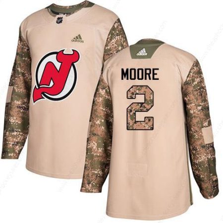 Adidas Devils #2 John Moore Camo Authentic 2017 Veterans Day Stitched NHL Jersey