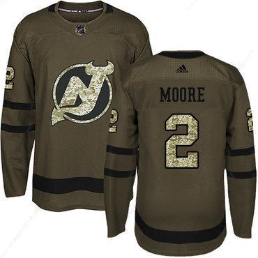 Adidas Devils #2 John Moore Green Salute To Service Stitched NHL Jersey