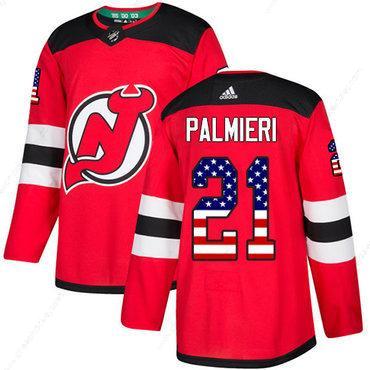 Adidas Devils #21 Kyle Palmieri Red Home Authentic Usa Flag Stitched NHL Jersey