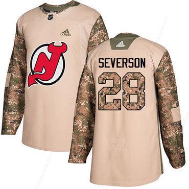 Adidas Devils #28 Damon Severson Camo Authentic 2017 Veterans Day Stitched NHL Jersey