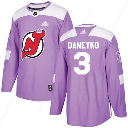 Adidas Devils #3 Ken Daneyko Purple Authentic Fights Cancer Stitched NHL Jersey