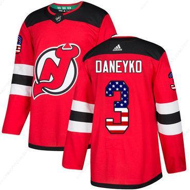 Adidas Devils #3 Ken Daneyko Red Home Authentic Usa Flag Stitched NHL Jersey