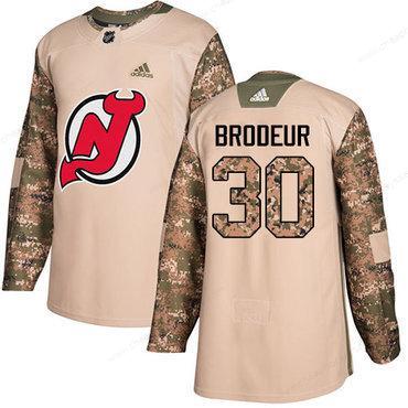 Adidas Devils #30 Martin Brodeur Camo Authentic 2017 Veterans Day Stitched NHL Jersey