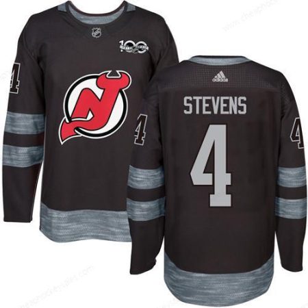 Adidas Devils #4 Scott Stevens Black 1917-2017 100Th Anniversary Stitched NHL Jersey