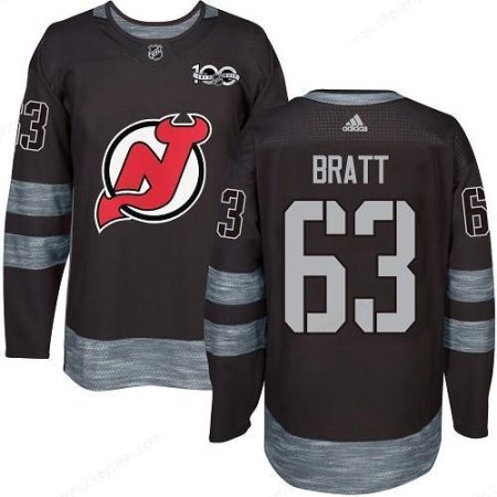 Adidas Devils #63 Jesper Bratt Black 1917-2017 100Th Anniversary Stitched NHL Jersey