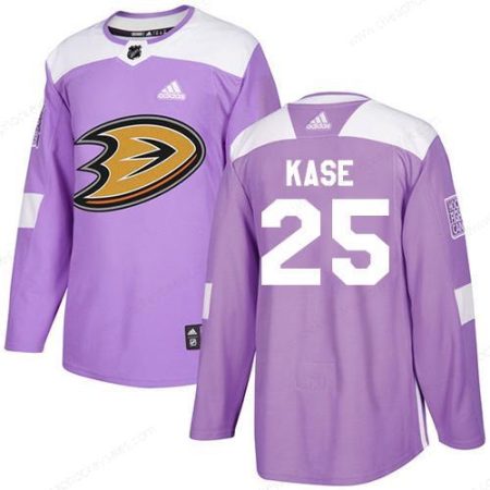 Adidas Ducks #25 Ondrej Kase Purple Authentic Fights Cancer Stitched NHL Jersey