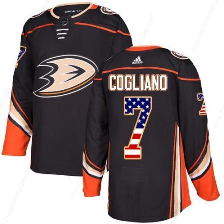 Adidas Ducks #7 Andrew Cogliano Black Home Authentic Usa Flag Stitched NHL Jersey