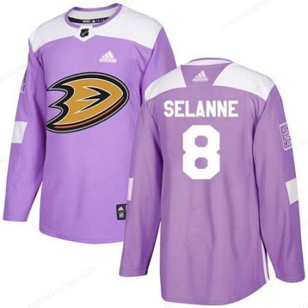 Adidas Ducks #8 Teemu Selanne Purple Authentic Fights Cancer Youth Stitched NHL Jersey