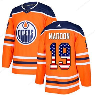 Adidas Edmonton Oilers #19 Patrick Maroon Orange Home Authentic Usa Flag Stitched Youth NHL Jersey