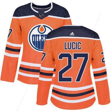 Adidas Edmonton Oilers #27 Milan Lucic Orange Home Authentic Women’s Stitched NHL Jersey
