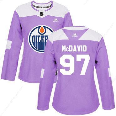 Adidas Edmonton Oilers #97 Connor Mcdavid Purple Authentic Fights Cancer Women’s Stitched NHL Jersey