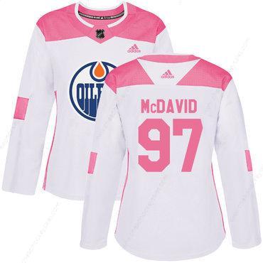 Adidas Edmonton Oilers #97 Connor Mcdavid White Pink Authentic Fashion Women’s Stitched NHL Jersey