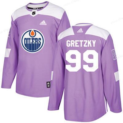 Adidas Edmonton Oilers #99 Wayne Gretzky Purple Authentic Fights Cancer Stitched Youth NHL Jersey