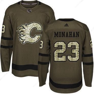 Adidas Flames #23 Sean Monahan Green Salute To Service Stitched Youth NHL Jersey