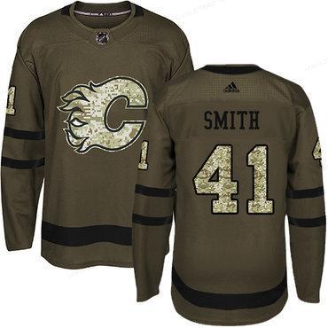 Adidas Flames #41 Mike Smith Green Salute To Service Stitched Youth NHL Jersey