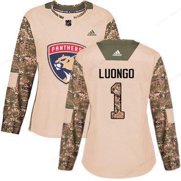 Adidas Florida Panthers #1 Roberto Luongo Camo Authentic 2017 Veterans Day Women’s Stitched NHL Jersey