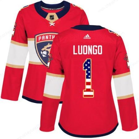 Adidas Florida Panthers #1 Roberto Luongo Red Home Authentic Usa Flag Women’s Stitched NHL Jersey