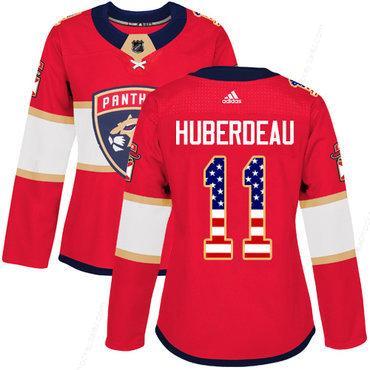 Adidas Florida Panthers #11 Jonathan Huberdeau Red Home Authentic Usa Flag Women’s Stitched NHL Jersey